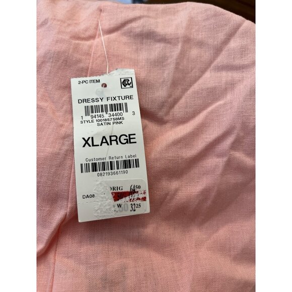 Ladies XL Sleep Set Pink Tank Cami & Shorts Pajamas Linen Blend Pul On NWT - Picture 6 of 9